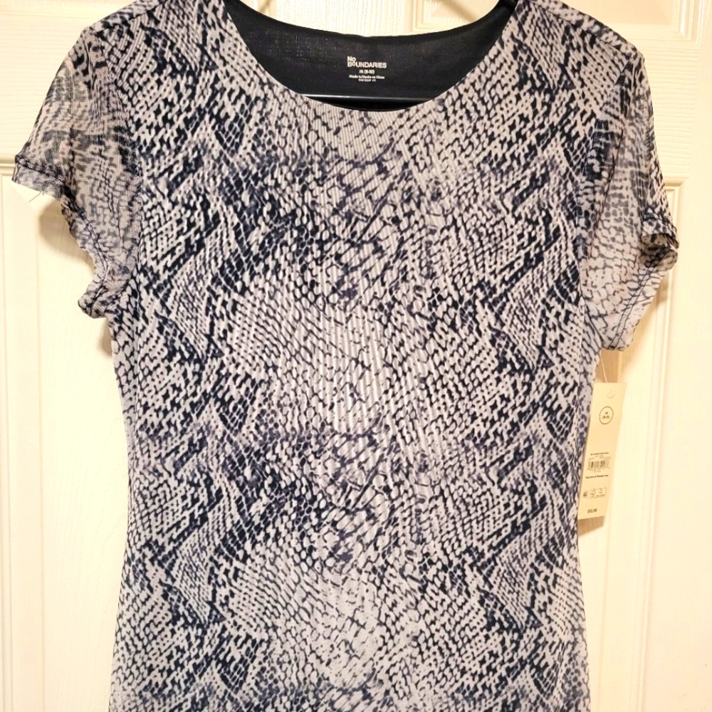 No Boundaries Black and Gray Snake Print Midi Dress. Strechy & Comfortable.